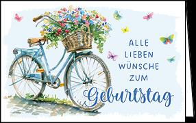 Midikarte / Zum Geburtstag (Fahrrad) / Quer