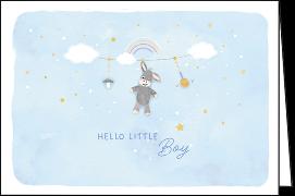 Doppelkarte / Hello little boy (Baby / Quer