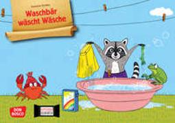 Waschbär wäscht Wäsche. Kamishibai Bildkartenset