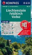 KOMPASS Wanderkarte 21 Liechtenstein, Feldkirch, Vaduz 1:50.000